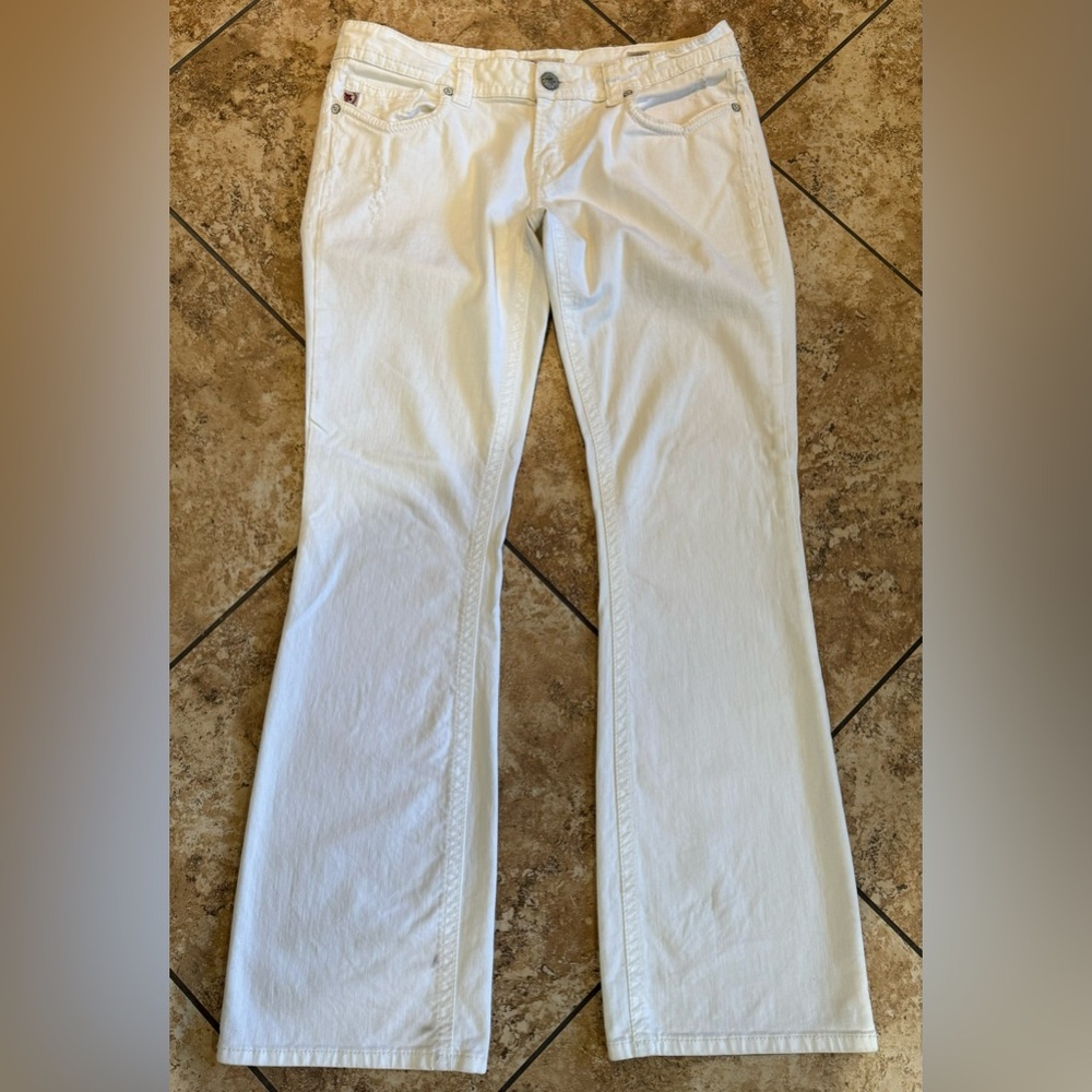 Women's Mek Denim Jeans Oaxaca Bootcut Distressed Size 32/34 White